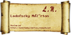 Ledofszky Márton névjegykártya