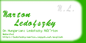 marton ledofszky business card